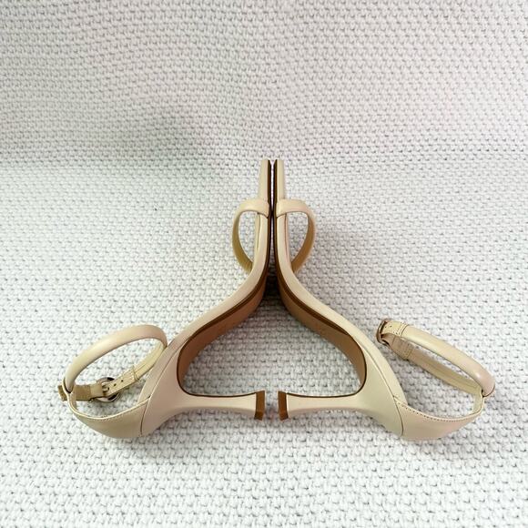 Zara Bone Ivory Squared Toe Single Strap Bloggers Favorite Sandals NWOT 38 - Picture 9 of 11